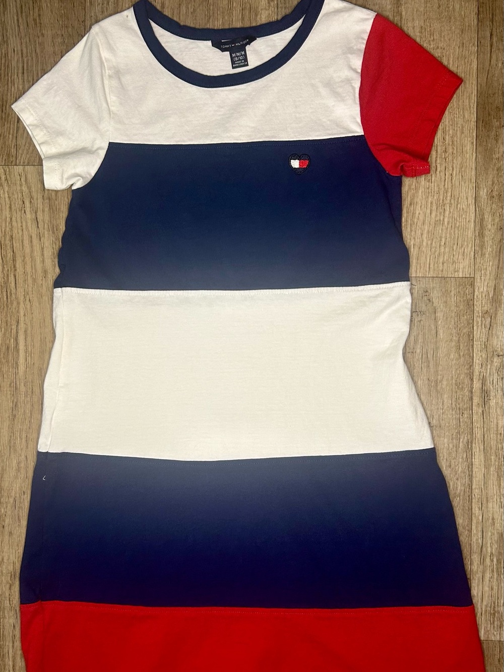 Tommy Hilfiger Girls' Red, White & Navy Stripe Casual Dress